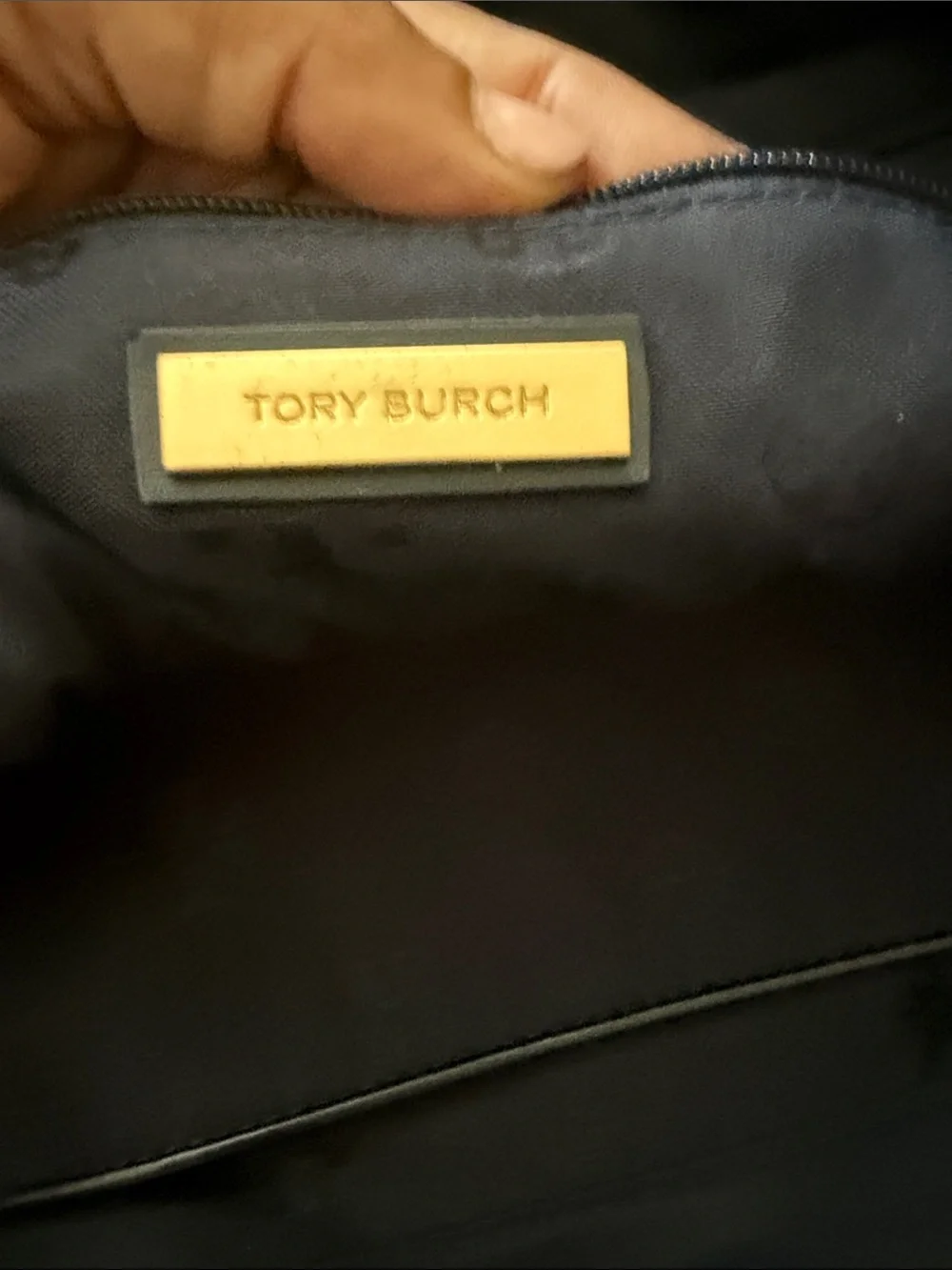 TORY BURCH ELLA LOGO TOTE NAVY BLUE SHOULDER BAG